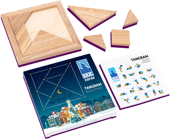 Tangram din lemn personalizat pentru companie